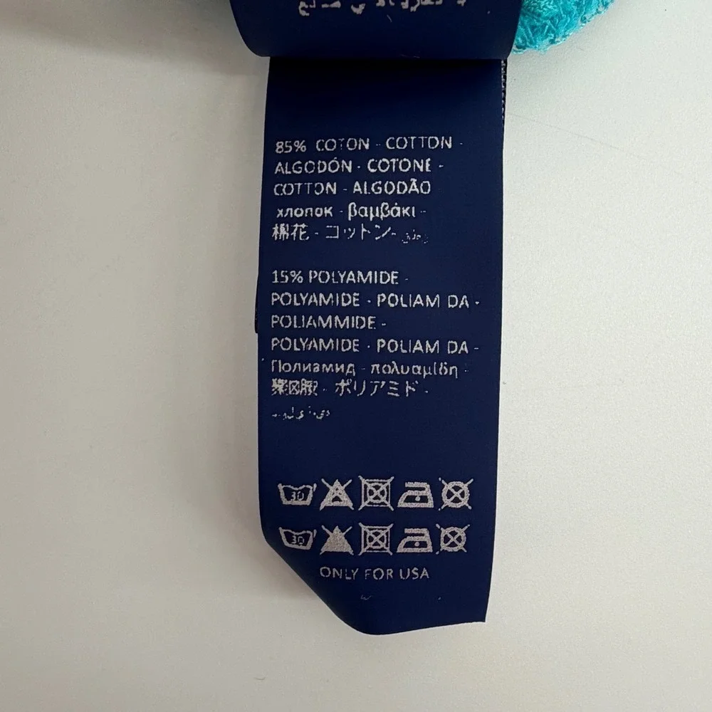 Vilebrequin Barth Boys Lagoon Blue Terry Toweling Sea Turtle T-Shirt Flaw 2T